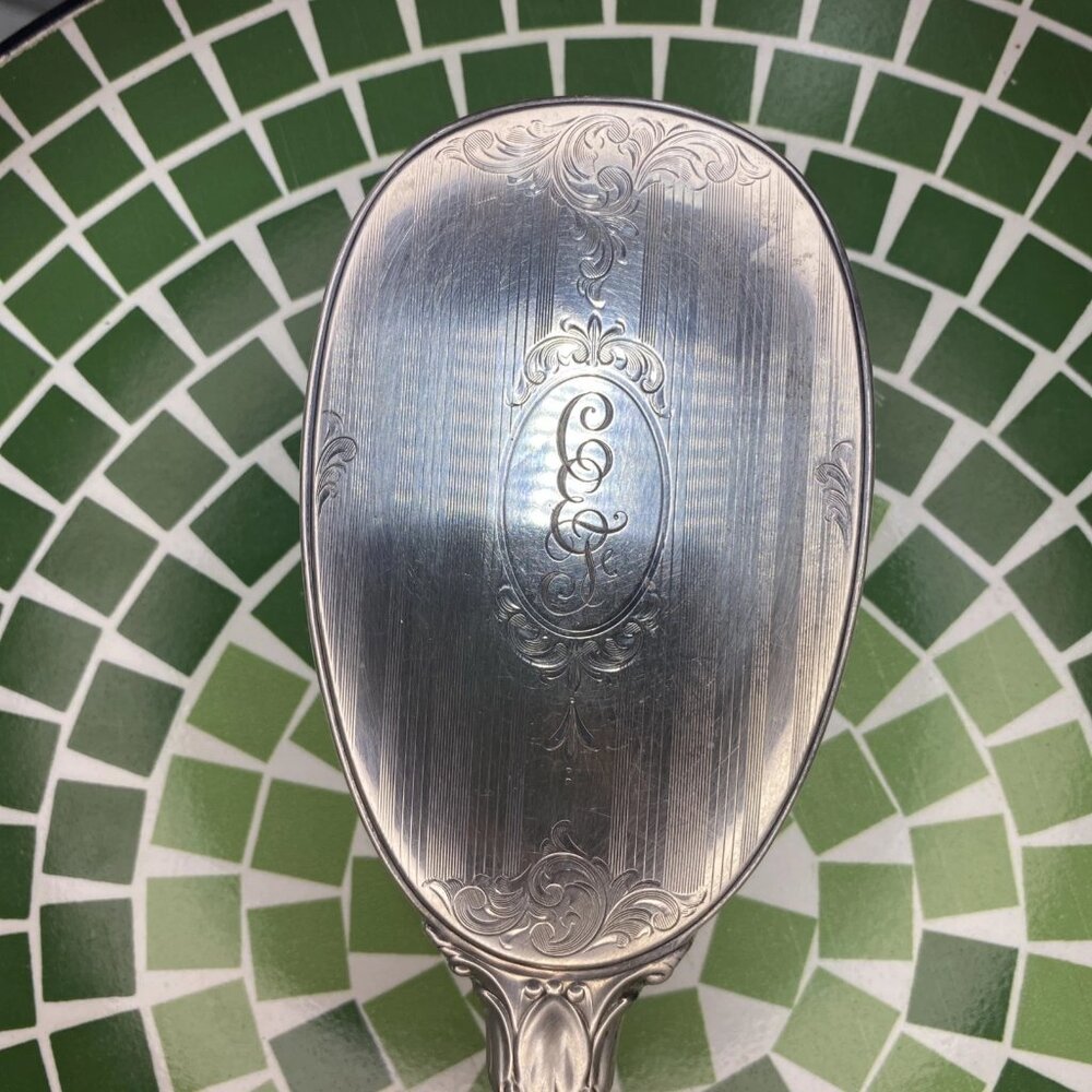 Birks Sterling Silver Hair Brush Vintage Monogram 142g 25cm